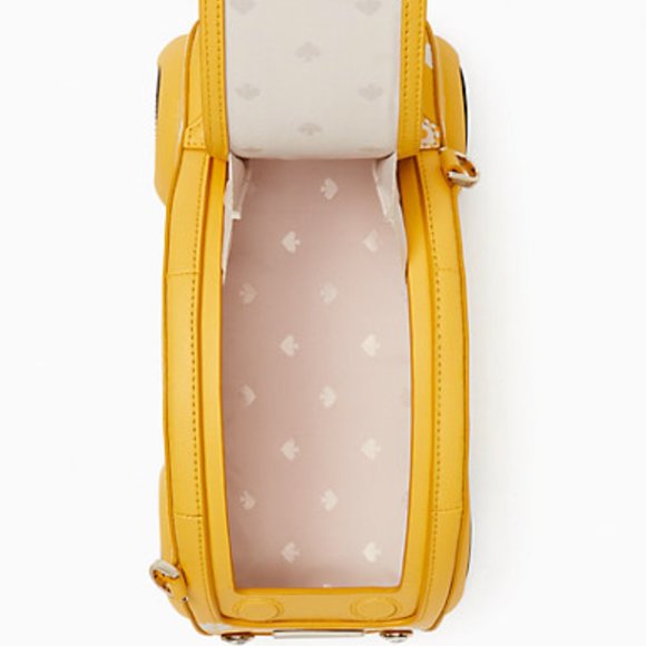 NWT KATE SPADE Beep Beep Yellow Daisy Beetle Bug Car Crossbody Purse Bag - Picture 3 of 8